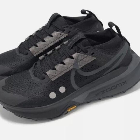 Nike ZoomX Zegama Trail Shoes Mens Black Gray Vibram MegaGrip - Picture 1 of 6
